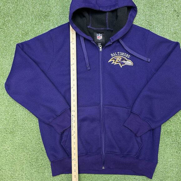 NFL Men Baltimore Ravens Full Zip Fleece Hooded Jacket Size XL - Picture 6 of 8